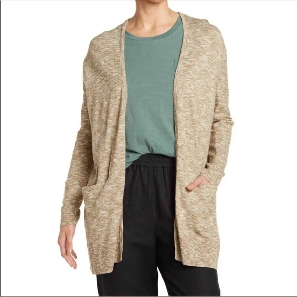 Madewell Plus Cozy Marled Brown Tan Cardigan 3X - Picture 2 of 10